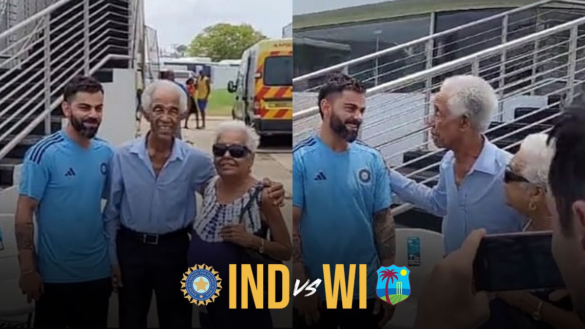 India batter Virat Kohli was left awestruck as he met legendary cricketer Sir Garfield Sobers in practice session ahead of 1st Test vs WI.