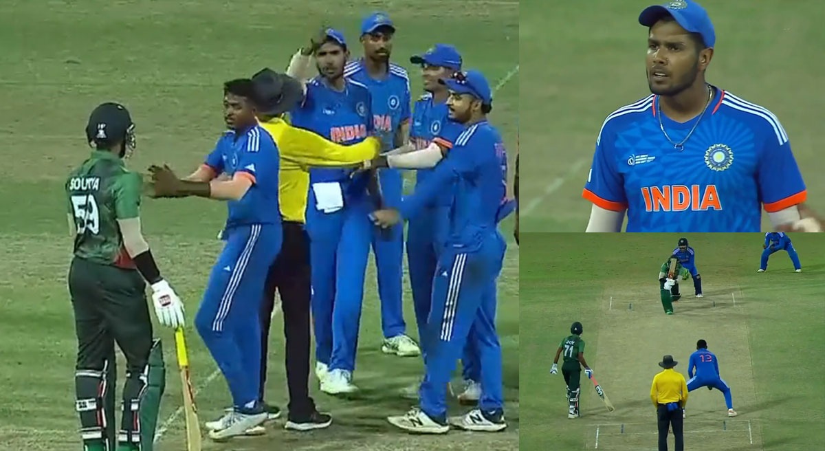 WATCH Harshit Rana gives back to Soumya Sarkar in heated exchange