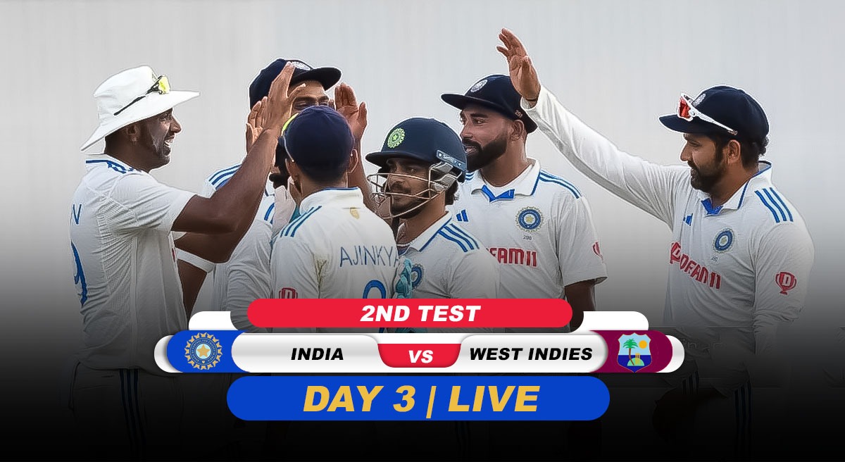 IND vs WI LIVE Score: India target quick wickets, West Indies push to close gap on Day 3