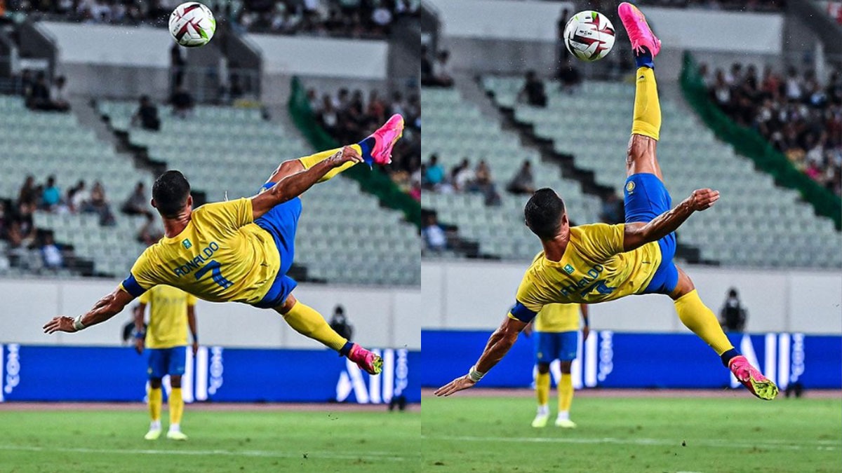 WATCH Cristiano Ronaldo attempt ACROBATIC overhead kick during PSG vs