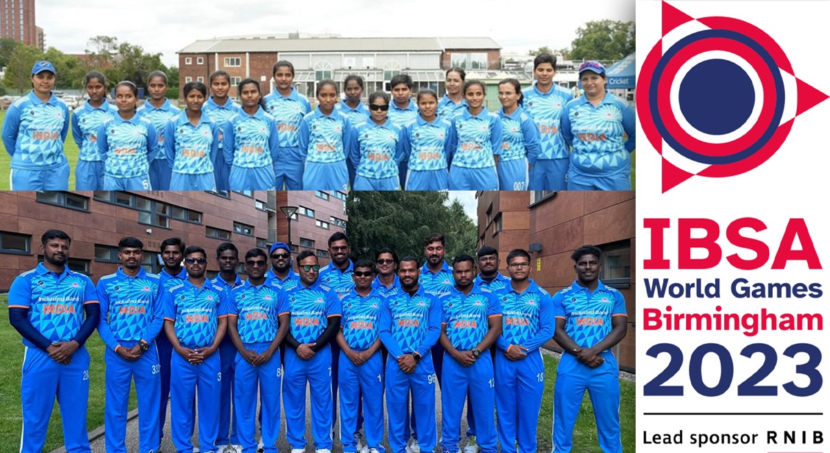 India's men's cricket team beat Australia by 8 wickets, while the women's team thrashed England for a 185-run win at IBSA World Games 2023.