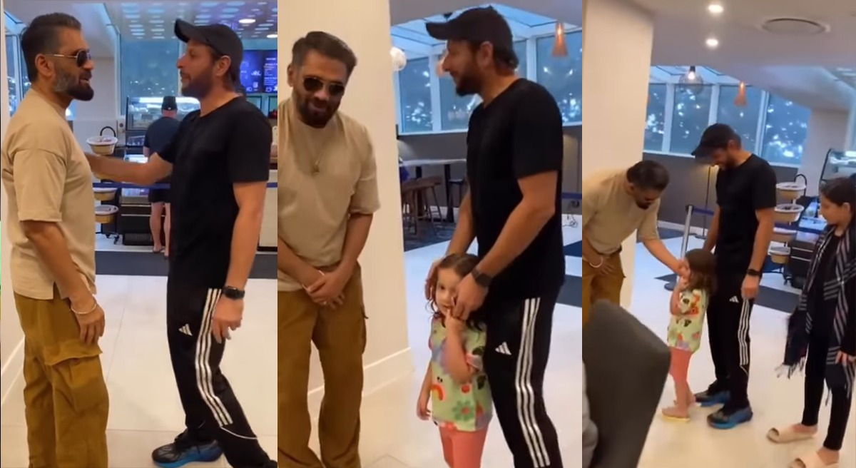 Bollywood Star Suniel Shetty Meets Veteran Shahid Afridi