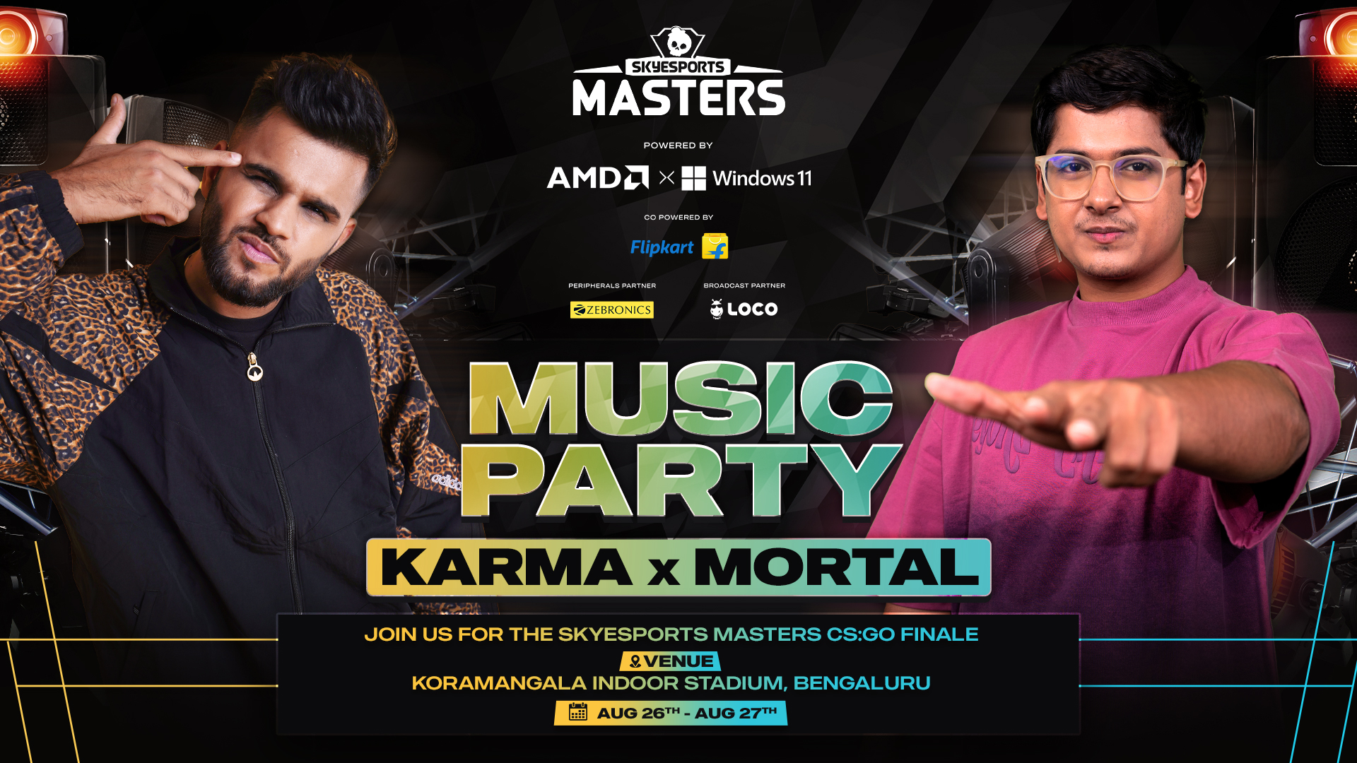 Skyesports Masters to feature Live Performance by Karma and Mortal
