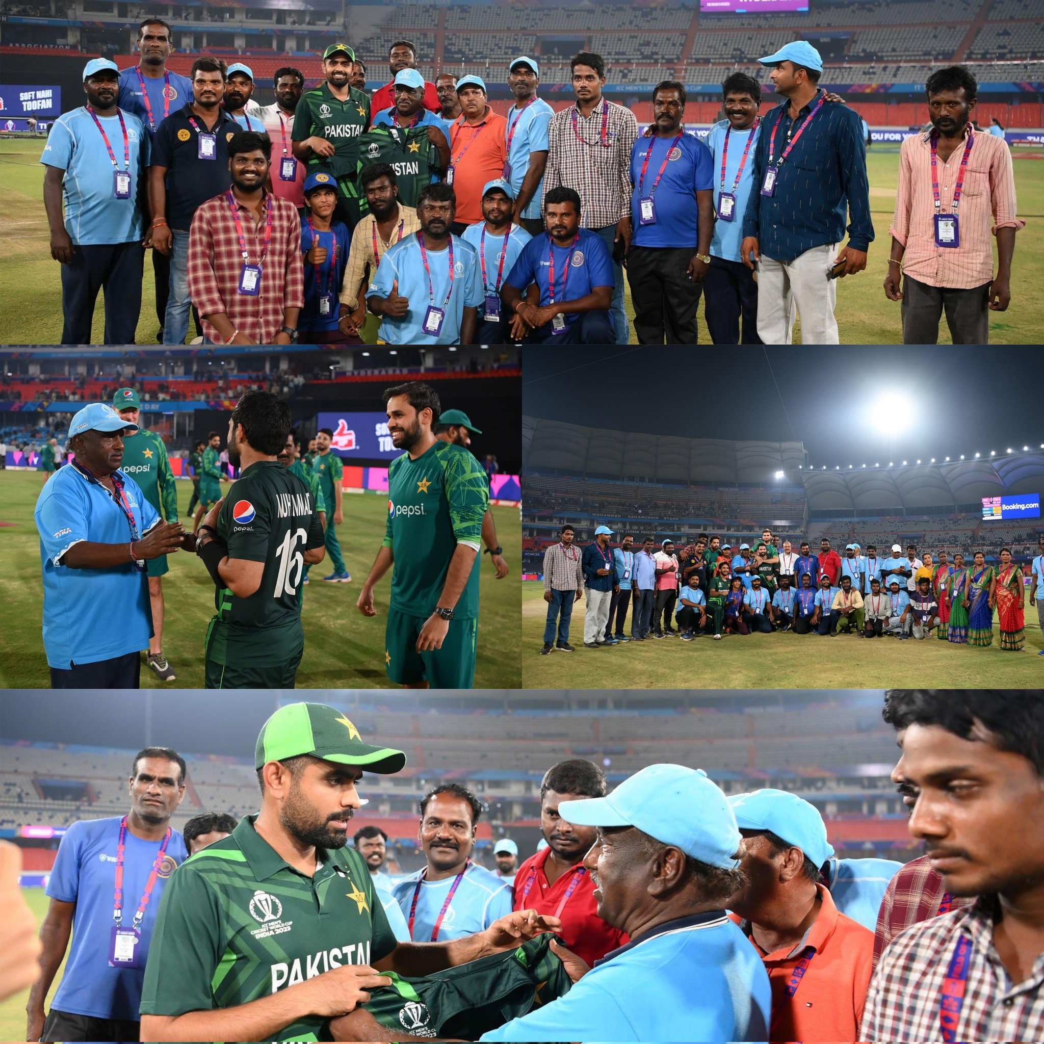 ODI World Cup 2023: Spirit of Cricket alive & well! Babar Azam gifts Pakistan Cricket Team jersey to Hyderabad ground staff at Uppal Stadium 